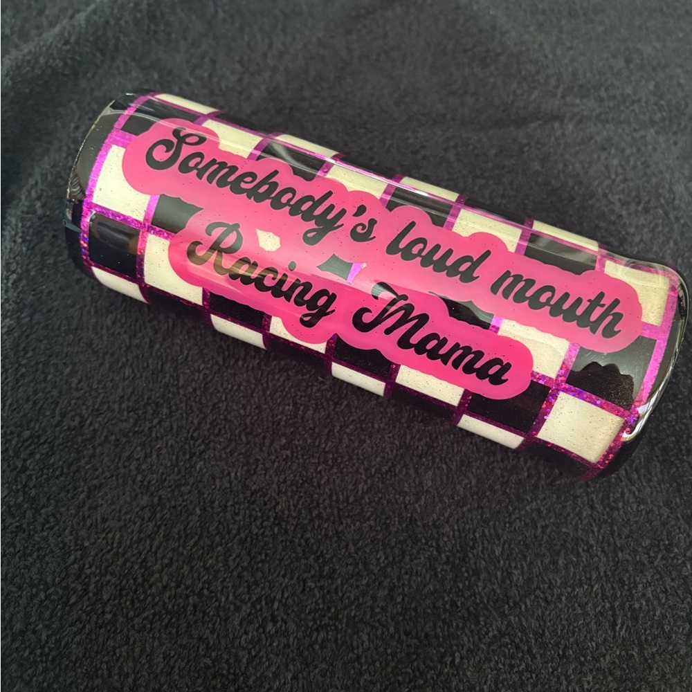 Pink Racing Mama Tumbler